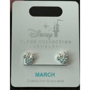 Swarovski Silver Minnie March Birthstone Earrings